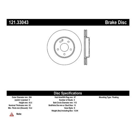 FVP Brake Drums & Rotors 121.33043 Disc Brake Rotor