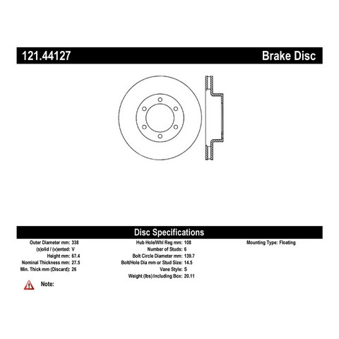 FVP Brake Drums & Rotors 121.44127 Disc Brake Rotor