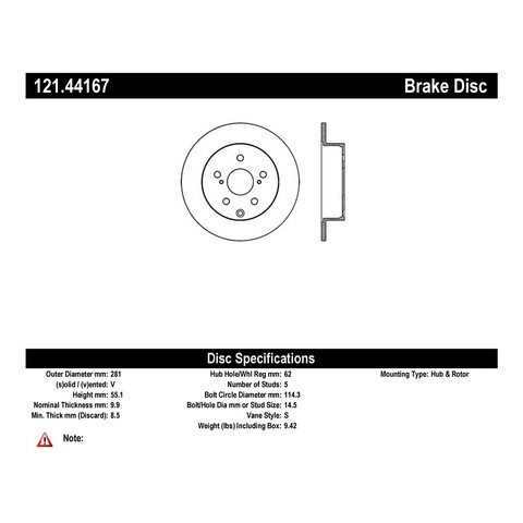 FVP Brake Drums & Rotors 121.44167 Disc Brake Rotor