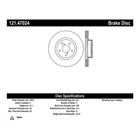 FVP Brake Drums & Rotors 121.47024 Disc Brake Rotor