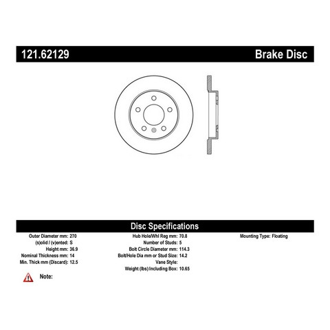 FVP Brake Drums & Rotors 121.62129 Disc Brake Rotor