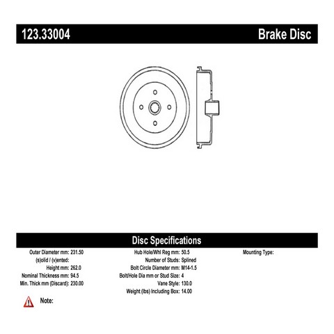 FVP Brake Drums & Rotors 123.33004 Brake Drum