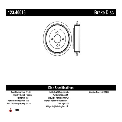 FVP Brake Drums & Rotors 123.40016 Brake Drum