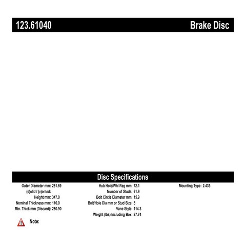FVP Brake Drums & Rotors 123.61040 Brake Drum