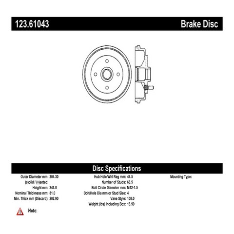 FVP Brake Drums & Rotors 123.61043 Brake Drum