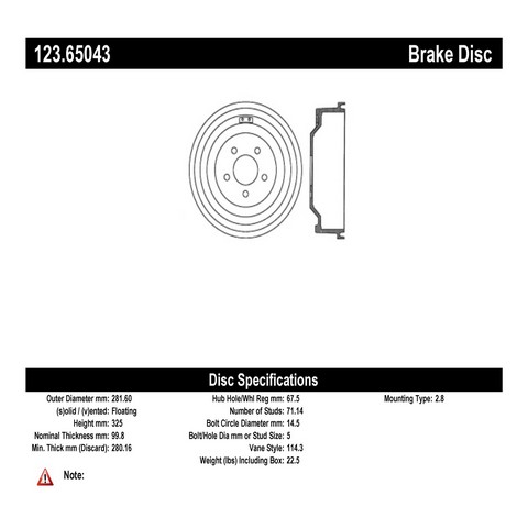 FVP Brake Drums & Rotors 123.65043 Brake Drum