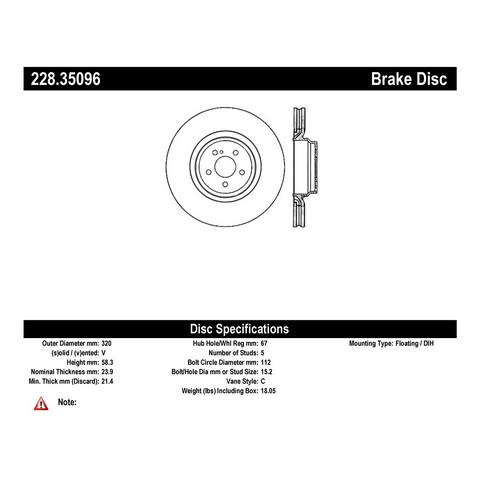 FVP Brake Drums & Rotors 228.35096 Disc Brake Rotor