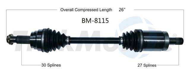 FVP Axles BM-8115 CV Axle Shaft For BMW