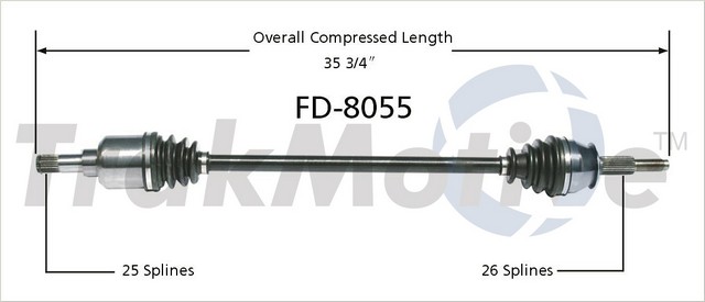 FVP Axles FD-8055 CV Axle Shaft For FORD,MERCURY