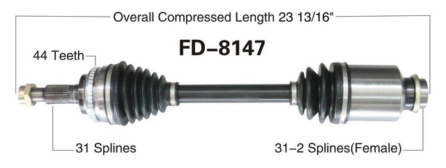FVP Axles FD-8147 CV Axle Shaft For FORD,LINCOLN,MAZDA