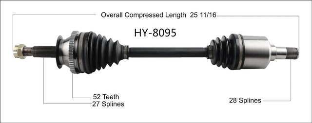 FVP Axles HY-8095 CV Axle Shaft For HYUNDAI