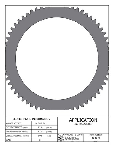 Alto Products Corp 021252 