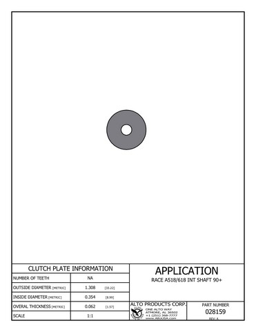 Alto Products Corp 028159 Washer For CHRYSLER