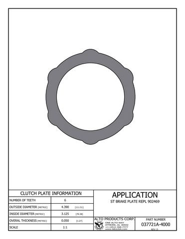 Alto Products Corp 037721A-4000 