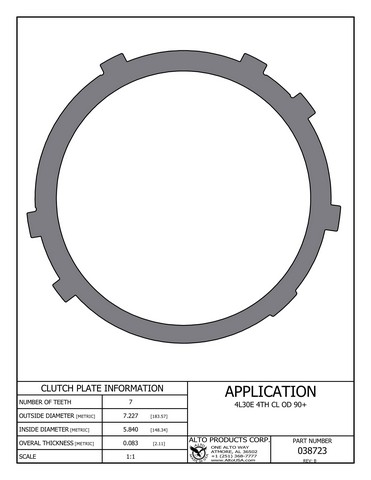 Alto Products Corp 038723 Steel Clutch For GM