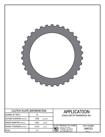 Alto Products Corp 049723 Steel Clutch For FORD