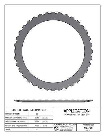 Alto Products Corp 057766 Steel Clutch For GM