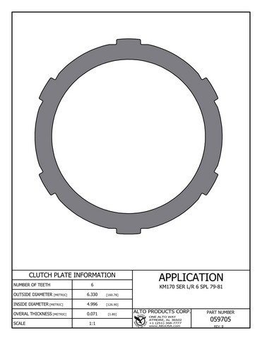 Alto Products Corp 059705 Steel Clutch For MITSUBISHI, HYUNDAI, CHRYSLER