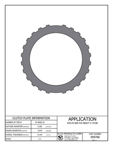 Alto Products Corp 059760 Steel Clutch For MITSUBISHI, HYUNDAI, CHRYSLER