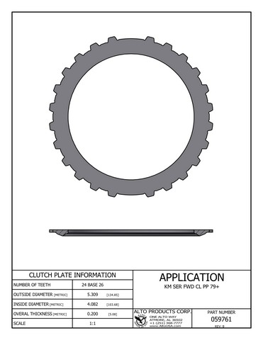 Alto Products Corp 059761 Steel Clutch For MITSUBISHI, HYUNDAI, CHRYSLER