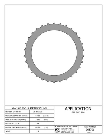 Alto Products Corp 063701 Steel Clutch For MAZDA,MAZDA, GM, FORD, ISUZU,NISSAN