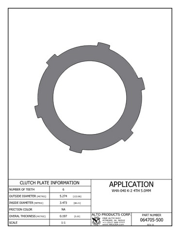 Alto Products Corp 064705-500 