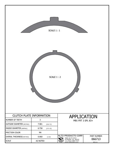 Alto Products Corp 066713 Steel Clutch For RENAULT