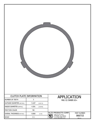 Alto Products Corp 066715 Steel Clutch For RENAULT