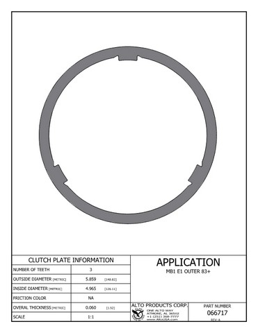 Alto Products Corp 066717 Steel Clutch For RENAULT
