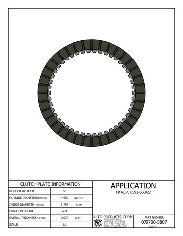 Alto Products Corp 079700-5807 