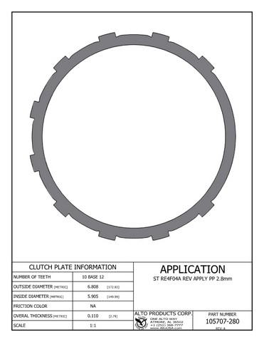 Alto Products Corp 105707-280 