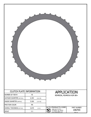 Alto Products Corp 106703 Steel Clutch For NISSAN, ISUZU