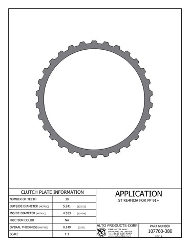 Alto Products Corp 107760-380 