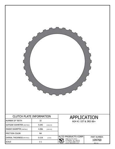 Alto Products Corp 109760 Steel Clutch For RENAULT,VOLKSWAGEN, AUDI