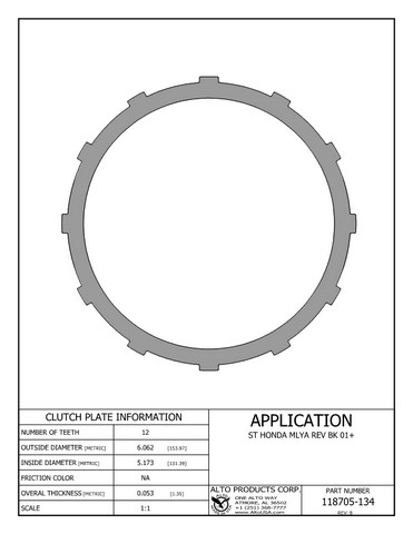 Alto Products Corp 118705-134 