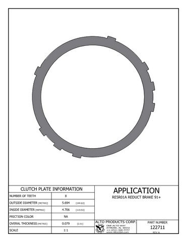 Alto Products Corp 122711 Steel Clutch For NISSAN