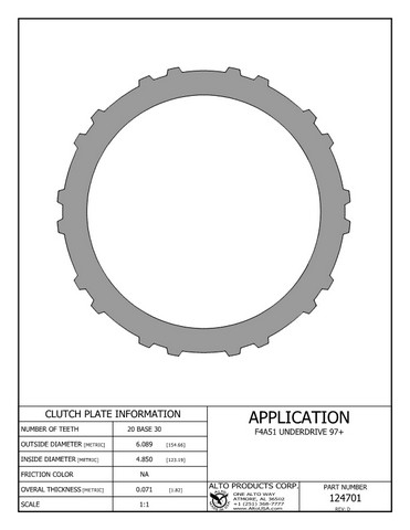 Alto Products Corp 124701 Steel Clutch For HYUNDAI, KIA,MITSUBISHI