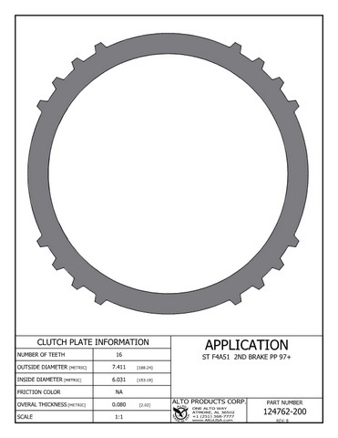 Alto Products Corp 124762-200 Steel Clutch For MITSUBISHI