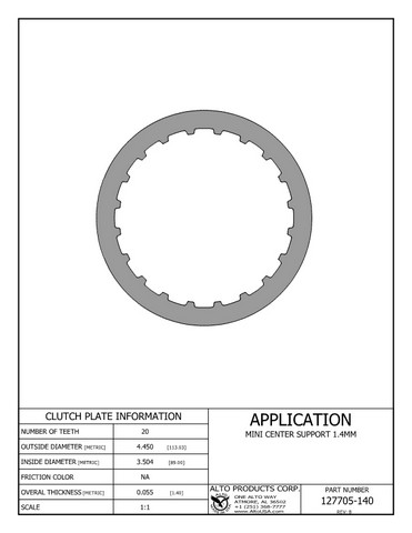 Alto Products Corp 127705-140 Steel Clutch For DAIHATSU