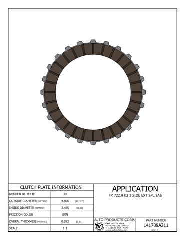 Alto Products Corp 141709A211 Friction Clutch For MERCEDES