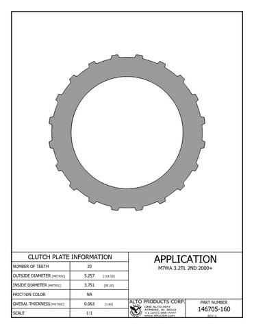 Alto Products Corp 146705-160 Steel Clutch- BAYA, BDGA, BGHA, BGRA, BVGA, BYBA, For HONDA