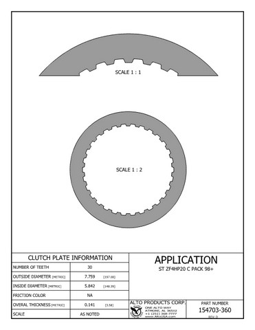 Alto Products Corp 154703-360 Steel Clutch For ZF