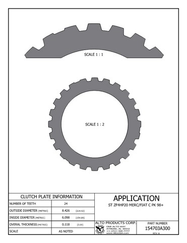 Alto Products Corp 154703A300 Steel Clutch For ZF
