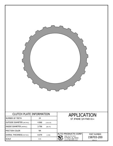 Alto Products Corp 158703-200 Steel Clutch For VOLKSWAGEN