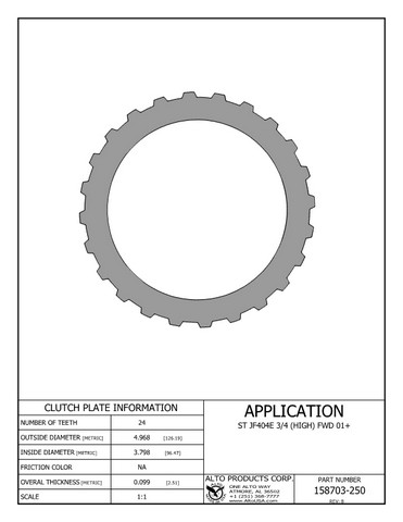 Alto Products Corp 158703-250 Steel Clutch For VOLKSWAGEN