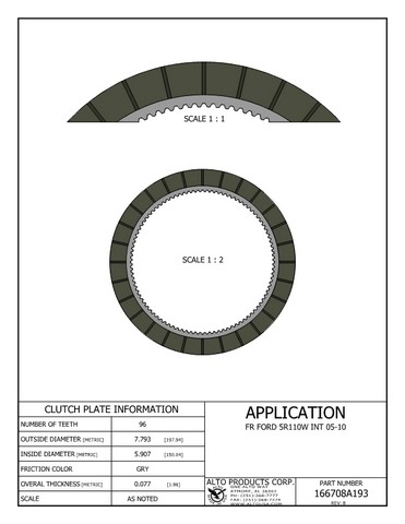 Alto Products Corp 166708A193 Friction Clutch For FORD