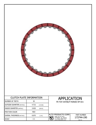 Alto Products Corp 173744-190 