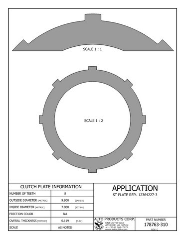 Alto Products Corp 178763-310 