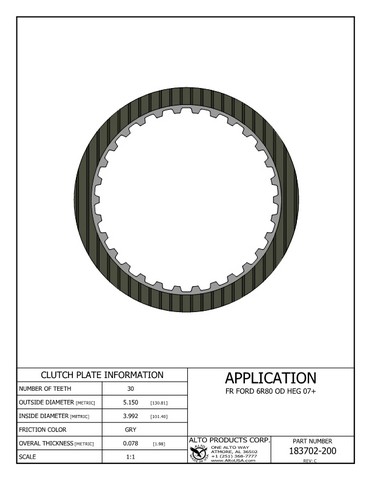Alto Products Corp 183702-200 