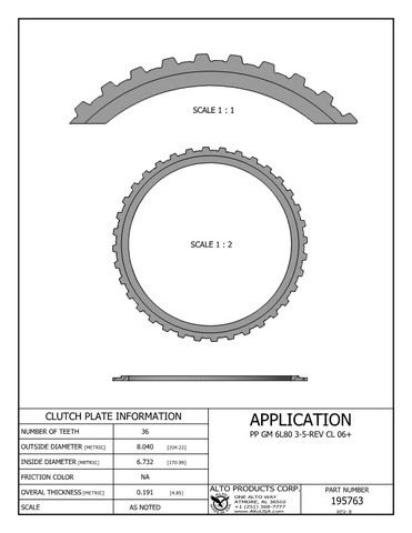 Alto Products Corp 195763 Steel Clutch For GM